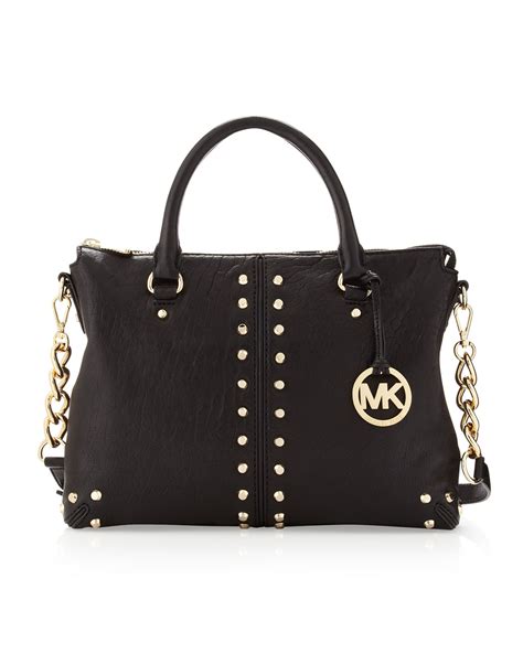 bag michael kors black|michael kors black studded handbag.